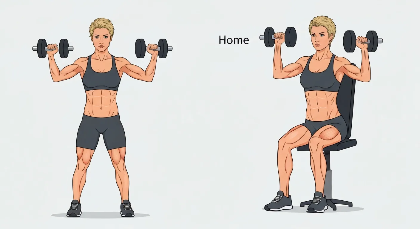Person performing a home chest and tricep workout sequence with no equipment