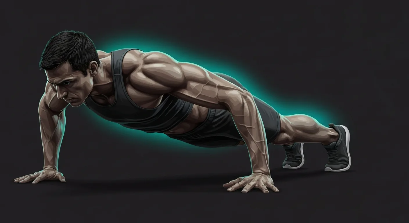 P90X workout layout showing chest, shoulder, and tricep exercise sequence