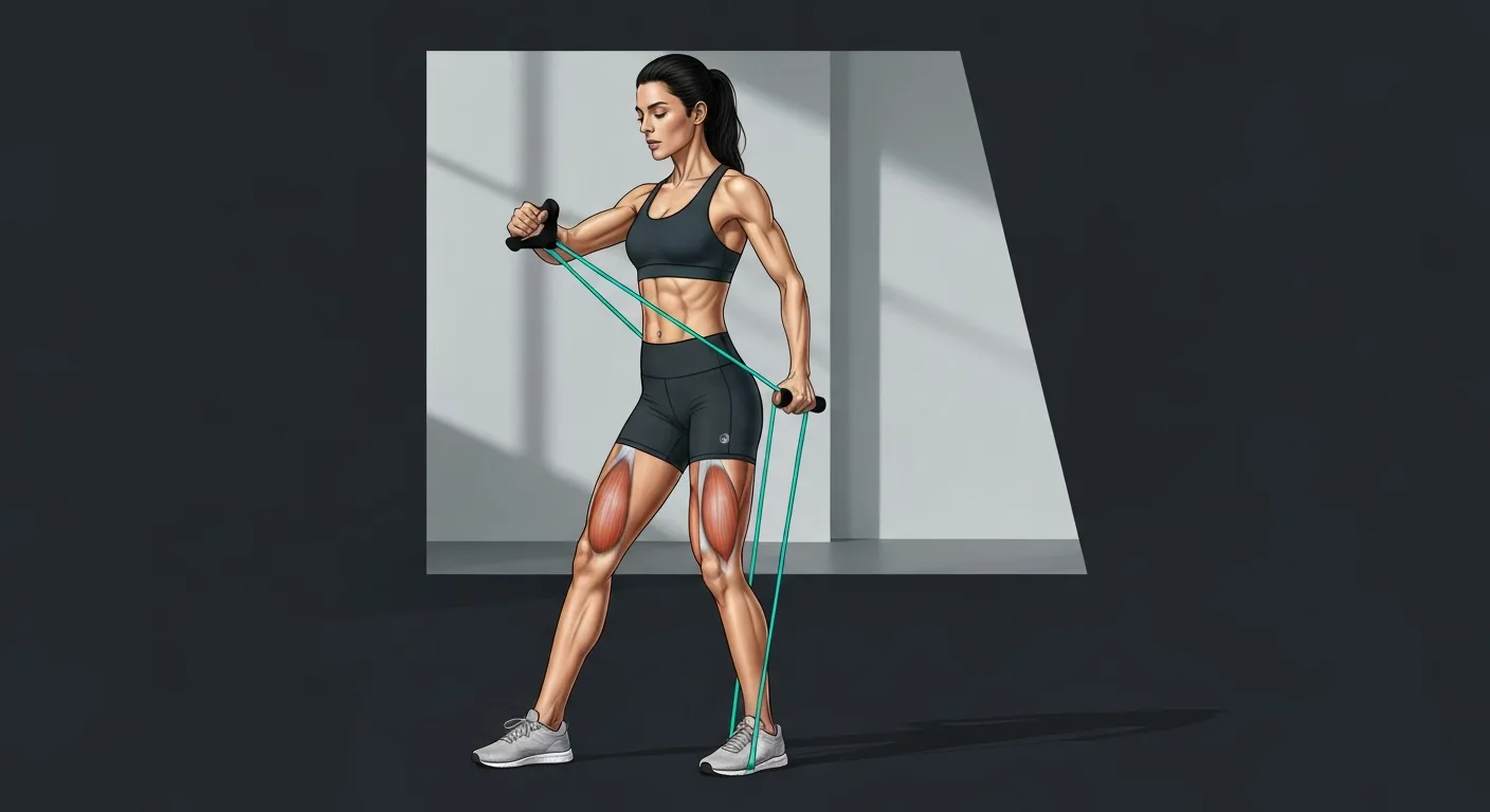 Person performing resistance band tricep exercises showing proper form and band positions