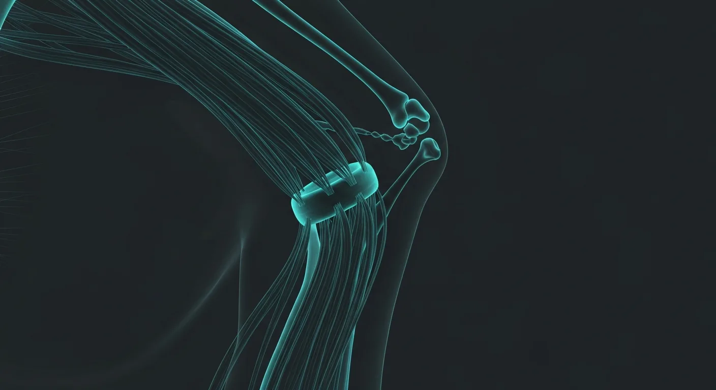 Detailed anatomical illustration of the tricep muscle group showing all three heads and tendon attachment points at shoulder and elbow
